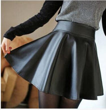Load image into Gallery viewer, Faux Leather Pleated Mini Skirt