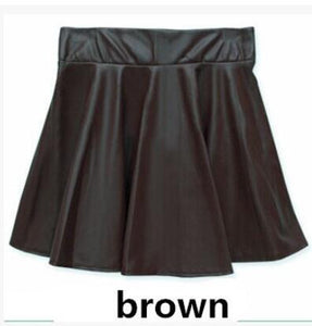 Faux Leather Pleated Mini Skirt