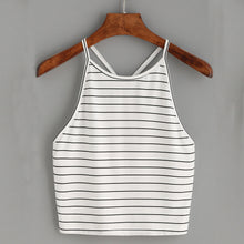 Load image into Gallery viewer, White Striped Crop Top