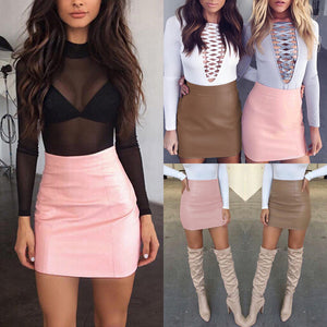 Leather Skirt High Waist Pencil Skirt