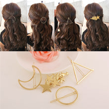 Load image into Gallery viewer, 4pcs Minimalist Gold Geometric Metal Hairpins