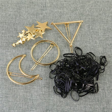 Load image into Gallery viewer, 4pcs Minimalist Gold Geometric Metal Hairpins