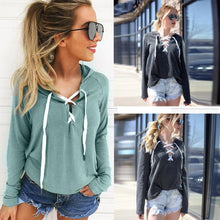 Load image into Gallery viewer, Hoodie Lace Up Long Sleeve