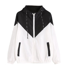Load image into Gallery viewer, Long Sleeve Thin Hooded Zipper Patchwork Sport Coat