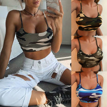 Load image into Gallery viewer, Camouflage Tank Top Crop Top Blouse
