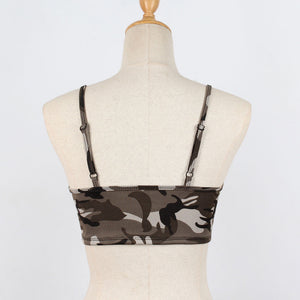 Camouflage Tank Top Crop Top Blouse