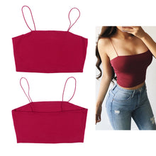 Load image into Gallery viewer, Thin Strap Bandeau Crop Top