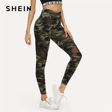 Load image into Gallery viewer, Mesh Insert Camo Print Leggings