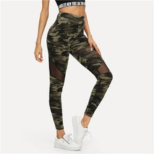 Load image into Gallery viewer, Mesh Insert Camo Print Leggings
