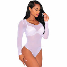 Load image into Gallery viewer, Womens Long Sleeve Mesh Bodysuit